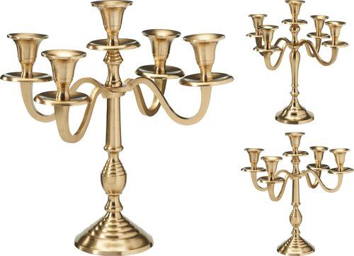 H&S KANDELAAR 30CM GOUD 2ASS - afbeelding 1