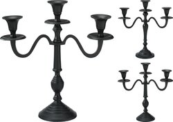 H&S KANDELAAR 30CM ZWART 2ASS - afbeelding 1
