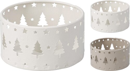H&S KANDELAAR 9X5CM 2ASS KLEUR - afbeelding 1