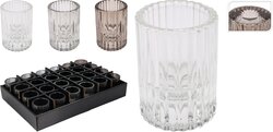 H&S KANDELAAR GLAS 5X8CM 3ASS - afbeelding 1