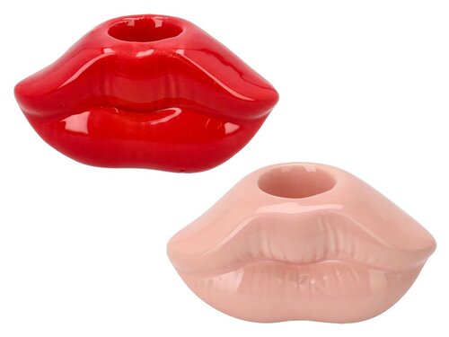 H&S Kandelaar Lippen 8Cm 2Assorti