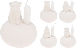 H&S Kandelaar Met Dier 6X5X8Cm 4As