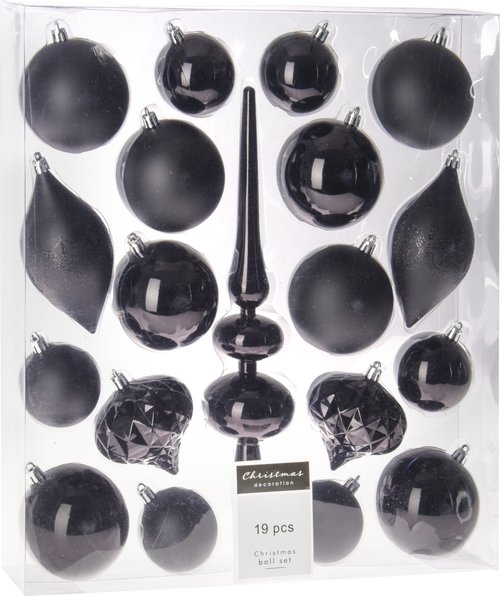 H&S Kerst Hangdeco Set 19Sts Zwart
