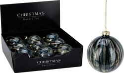 H&S KERSTBAL 100MM BLAUW - afbeelding 1