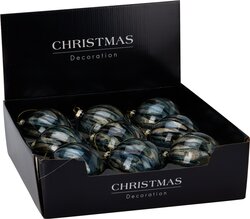H&S KERSTBAL 100MM BLAUW - afbeelding 2