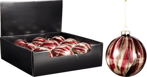 H&S KERSTBAL 100MM BURGUNDY - afbeelding 1