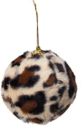 H&S KERSTBAL 100MM LUIPAARD PRINT - afbeelding 4