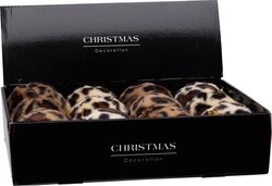 H&S KERSTBAL 100MM LUIPAARD PRINT - afbeelding 2