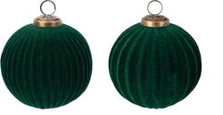 H&S Kerstbal 100Mm Ribbel Glas Gro