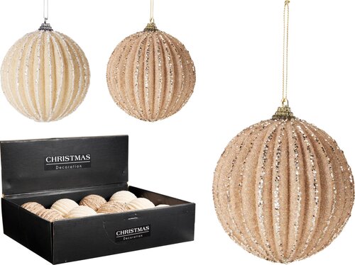 H&S KERSTBAL 10CM 2ASS KLEUREN - afbeelding 1