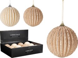 H&S KERSTBAL 10CM 2ASS KLEUREN - afbeelding 1