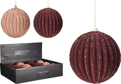 H&S KERSTBAL 10CM 2ASS KLEUREN - afbeelding 1