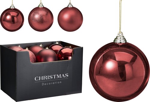 H&S KERSTBAL 140MM BORDEAUX 3ASS - afbeelding 1