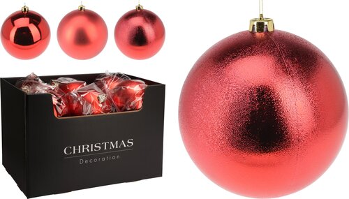 H&S KERSTBAL 140MM ROOD 3ASS FINIS - afbeelding 1