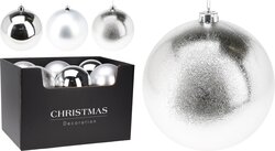 H&S KERSTBAL 140MM ZILVER 3ASS FIN - afbeelding 1