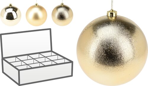 H&S KERSTBAL 180MM GOUD 3ASS FINIS - afbeelding 1
