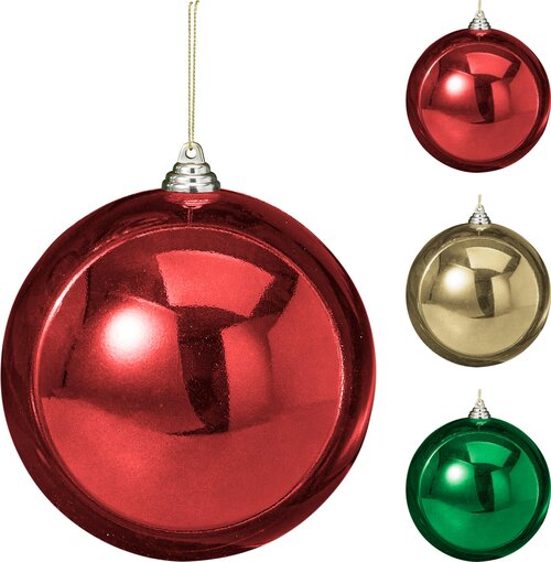 H&S KERSTBAL 250MM 3ASS KLEUR - afbeelding 1