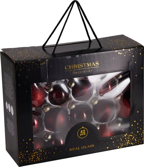 H&S KERSTBAL 42STS BURGUNDY