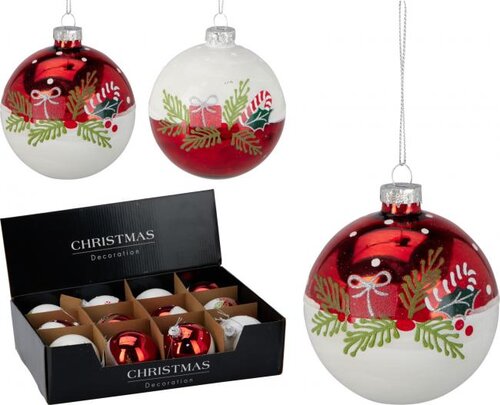 H&S Kerstbal 80Mm 2 Assorti Design