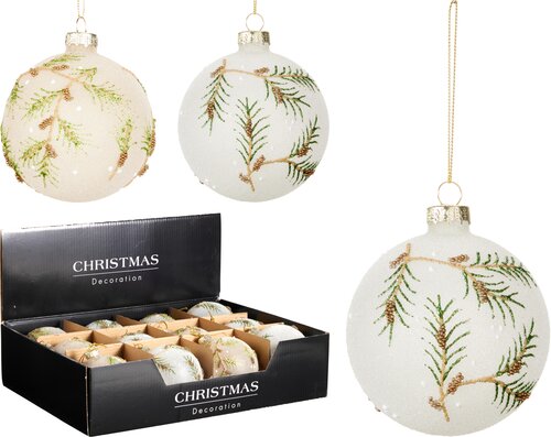 H&S KERSTBAL 80MM 2ASS KLEUR - afbeelding 1