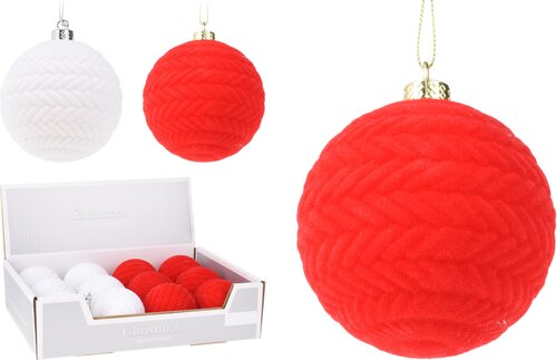 H&S Kerstbal 80Mm Gebreid Design