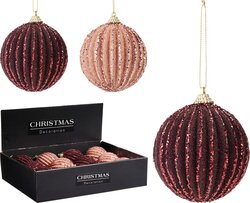 H&S KERSTBAL 8CM 2ASS KLEUREN - afbeelding 1