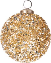 H&S KERSTBAL GLAS 10CM GOUD - afbeelding 3