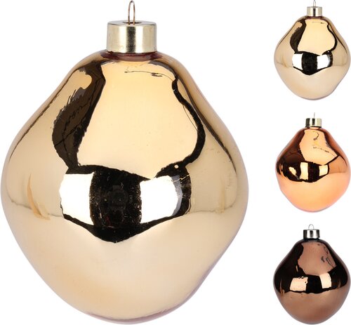 H&S Kerstbal Glas 10Cm Warm Goud