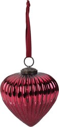 H&S Kerstbal Glas 13Cm Burgundy