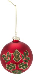 H&S KERSTBAL GLAS 8CM 2ASS ROOD - afbeelding 3
