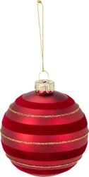H&S KERSTBAL GLAS 8CM 4ASS ROOD - afbeelding 5