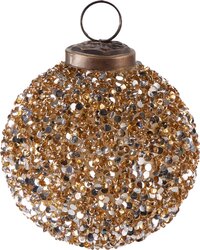 H&S KERSTBAL GLAS 8CM GOUD - afbeelding 3