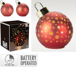 H&S KERSTBAL MET LED 15CM 2ASS - afbeelding 4