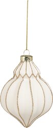 H&S KERSTBAL ORNAMENT WIT GOUD 4AS - afbeelding 4
