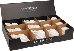 H&S KERSTBAL ORNAMENT WIT GOUD 4AS - afbeelding 2