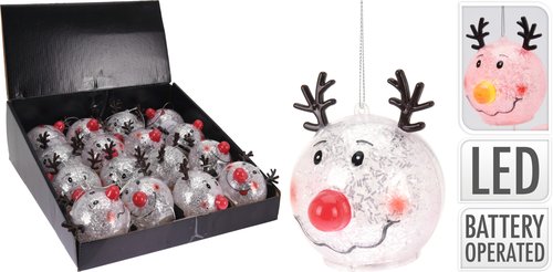 H&S Kerstbal Rendier Led D80Mm