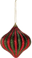 H&S KERSTBAL UI 10CM 2ASS GLITTER - afbeelding 3