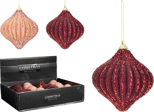 H&S KERSTBAL UI 10CM 2ASS KLEUR - afbeelding 1