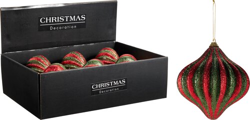 H&S KERSTBAL UI 12CM 2ASS GLITTER - afbeelding 1