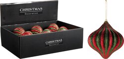 H&S KERSTBAL UI 12CM 2ASS GLITTER - afbeelding 1