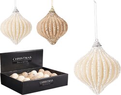 H&S KERSTBAL UI 8CM 2ASS KLEUR - afbeelding 1
