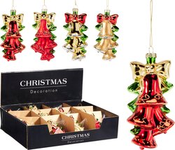 H&S KERSTBEL HANGDECO 12CM 4ASS - afbeelding 1