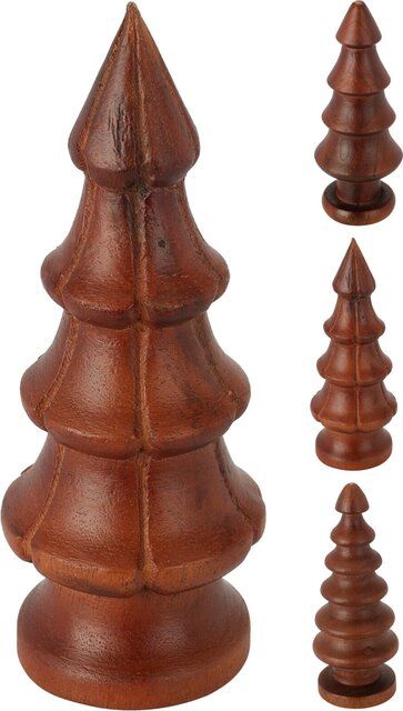 H&S Kerstboom Hout H15Cm Walnoot