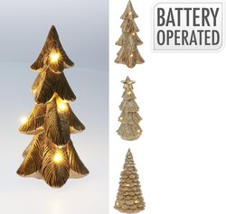 H&S KERSTBOOM LED 16CM GOUD 3ASS D - afbeelding 1