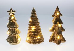 H&S KERSTBOOM LED 16CM GOUD 3ASS D - afbeelding 5