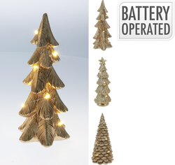 H&S KERSTBOOM LED 21CM GOUD 3ASS D - afbeelding 1