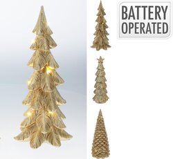 H&S KERSTBOOM LED 29CM GOUD 3ASS D - afbeelding 1