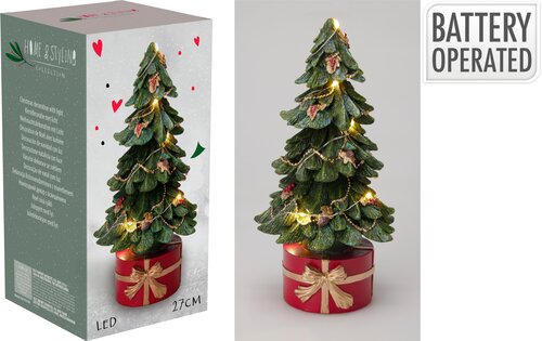 H&S KERSTBOOM MET LED 13X27CM - afbeelding 1