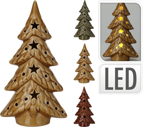 H&S Kerstboom Met Led 20Cm 3Ass