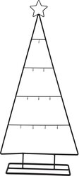H&S Kerstboom Metaal 35X77Cm Zwart